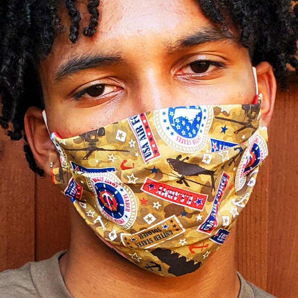 USA Army ~ Air Force~Navy~Marine Cotton Face Mask.